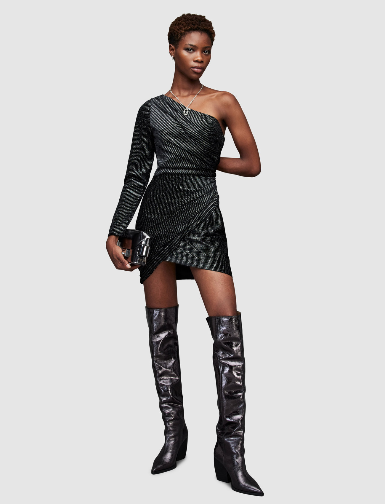 AllSaints - EZRA SPARKLE DRESS - ballīšu apģērbs par outlet cenām - black - 1