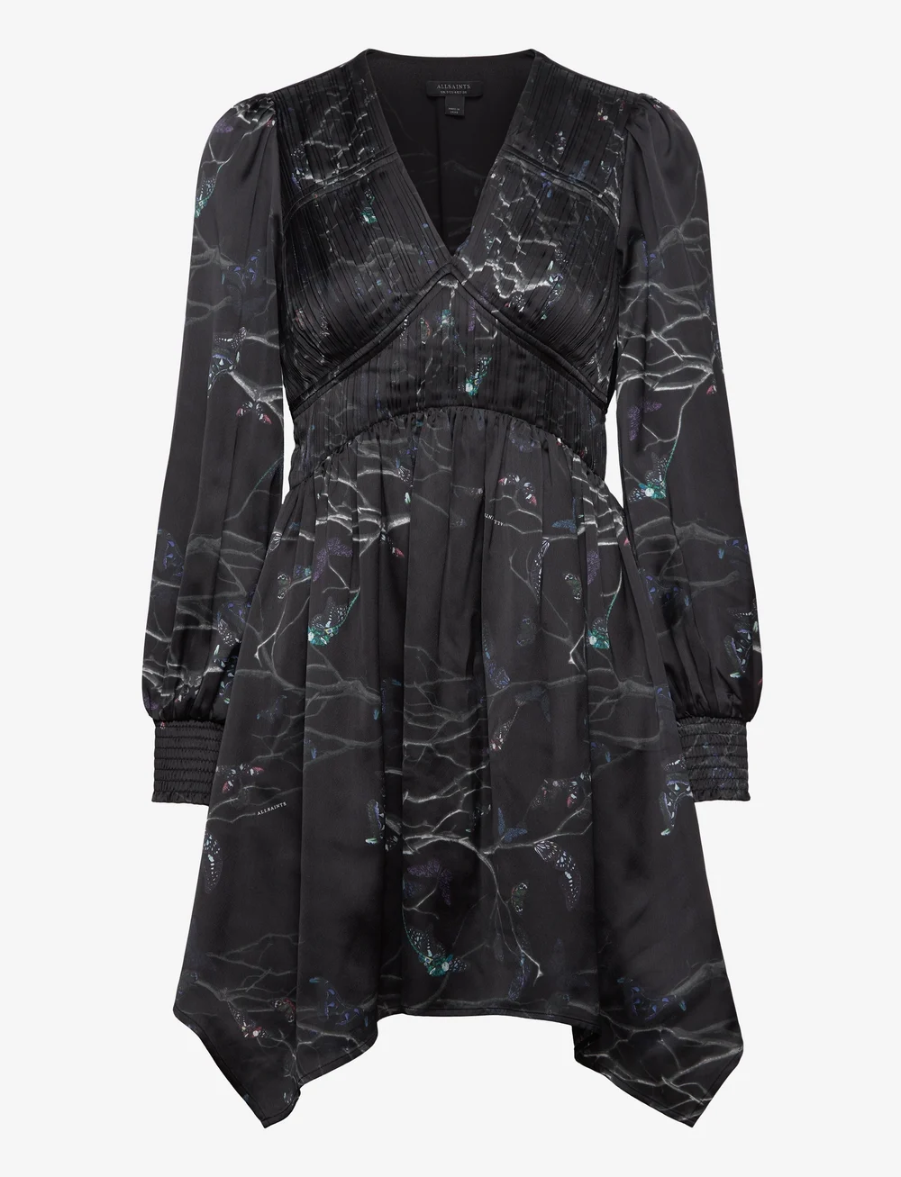 All saints black silk dress deals
