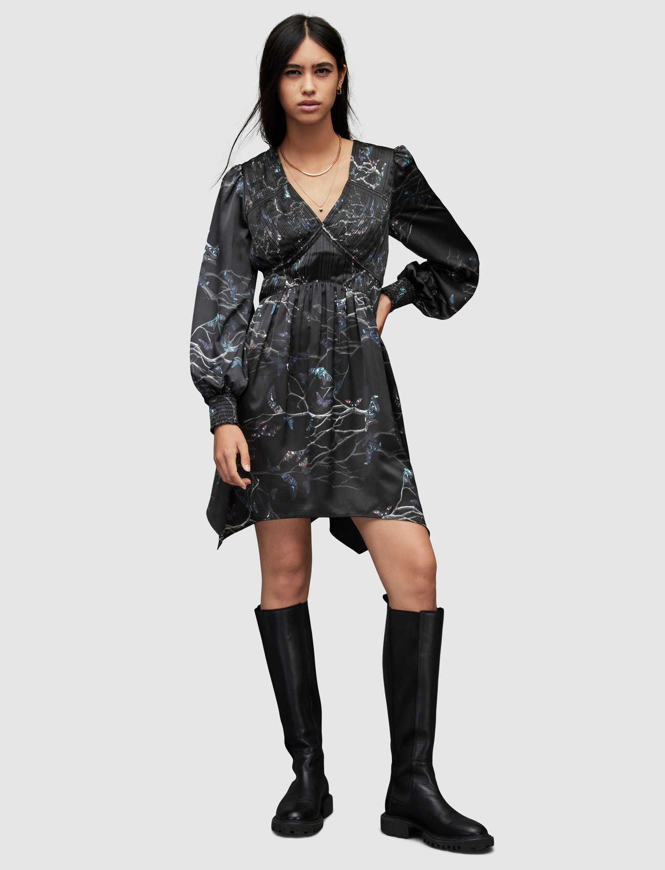 AllSaints - ESTA ANGELICA DRESS - vakarėlių drabužiai išparduotuvių kainomis - black - 1