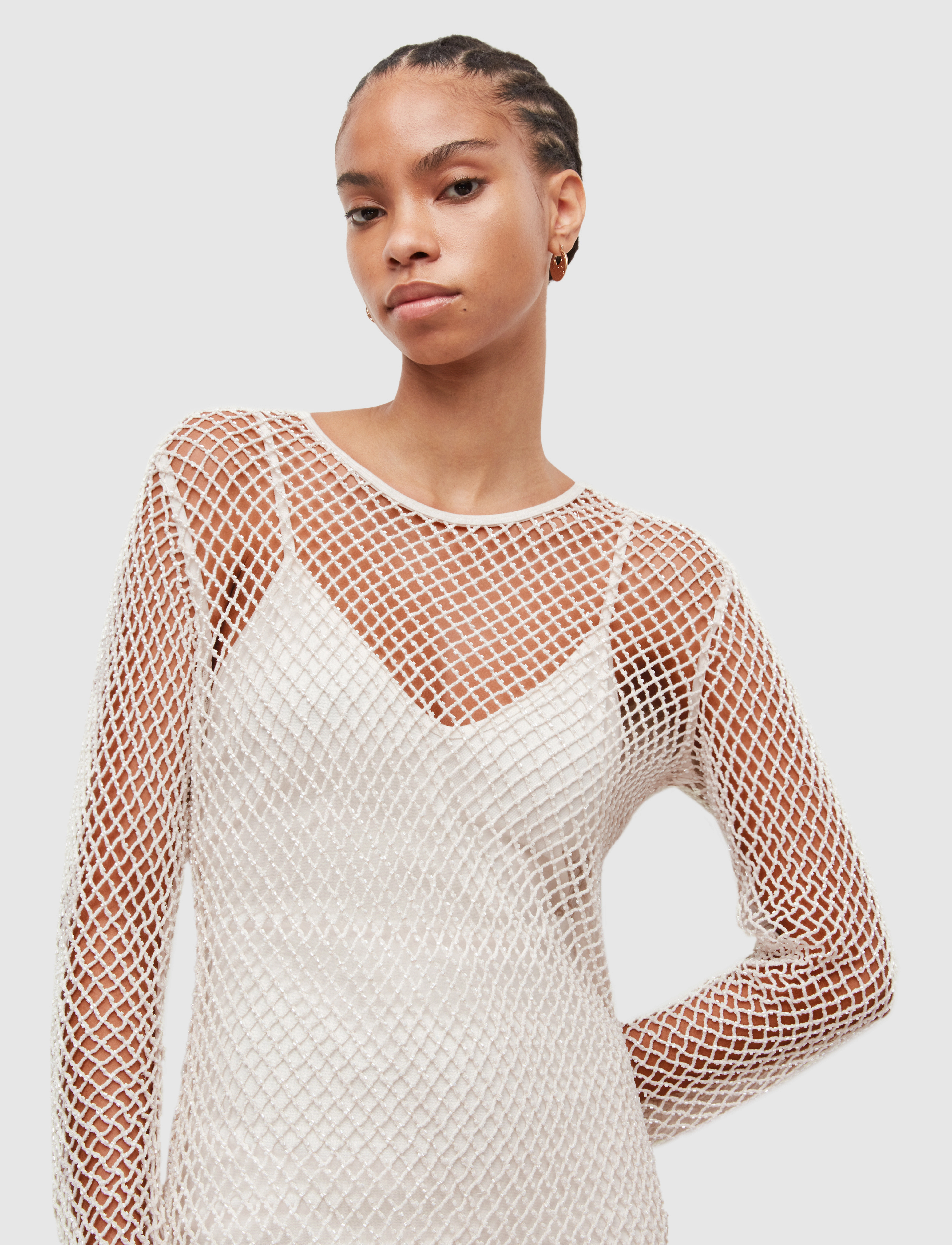 AllSaints - ROSALIE MINI DRESS - festkjoler - chalk white - 4