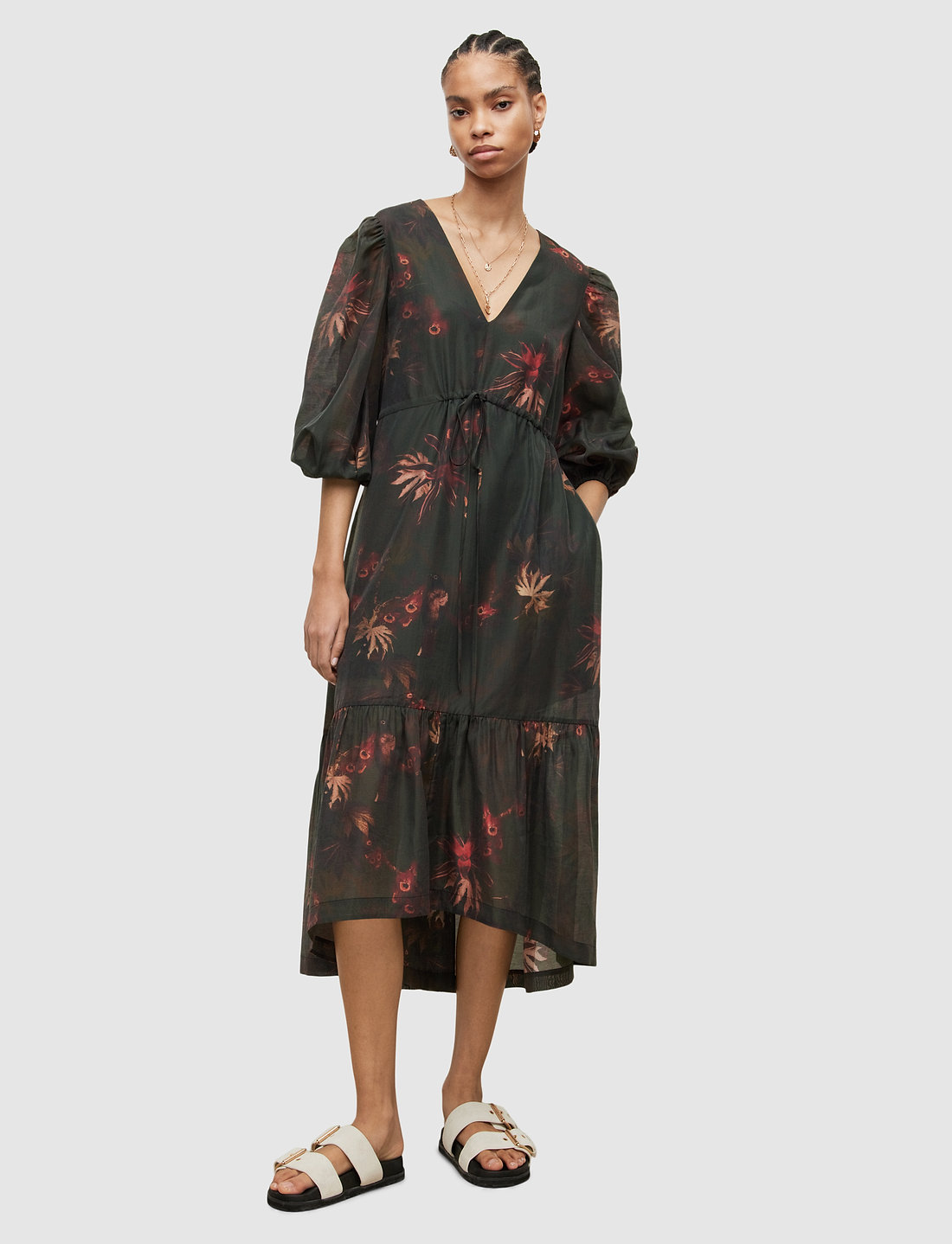 AllSaints Rosi Nila Dress Midi dresses Boozt