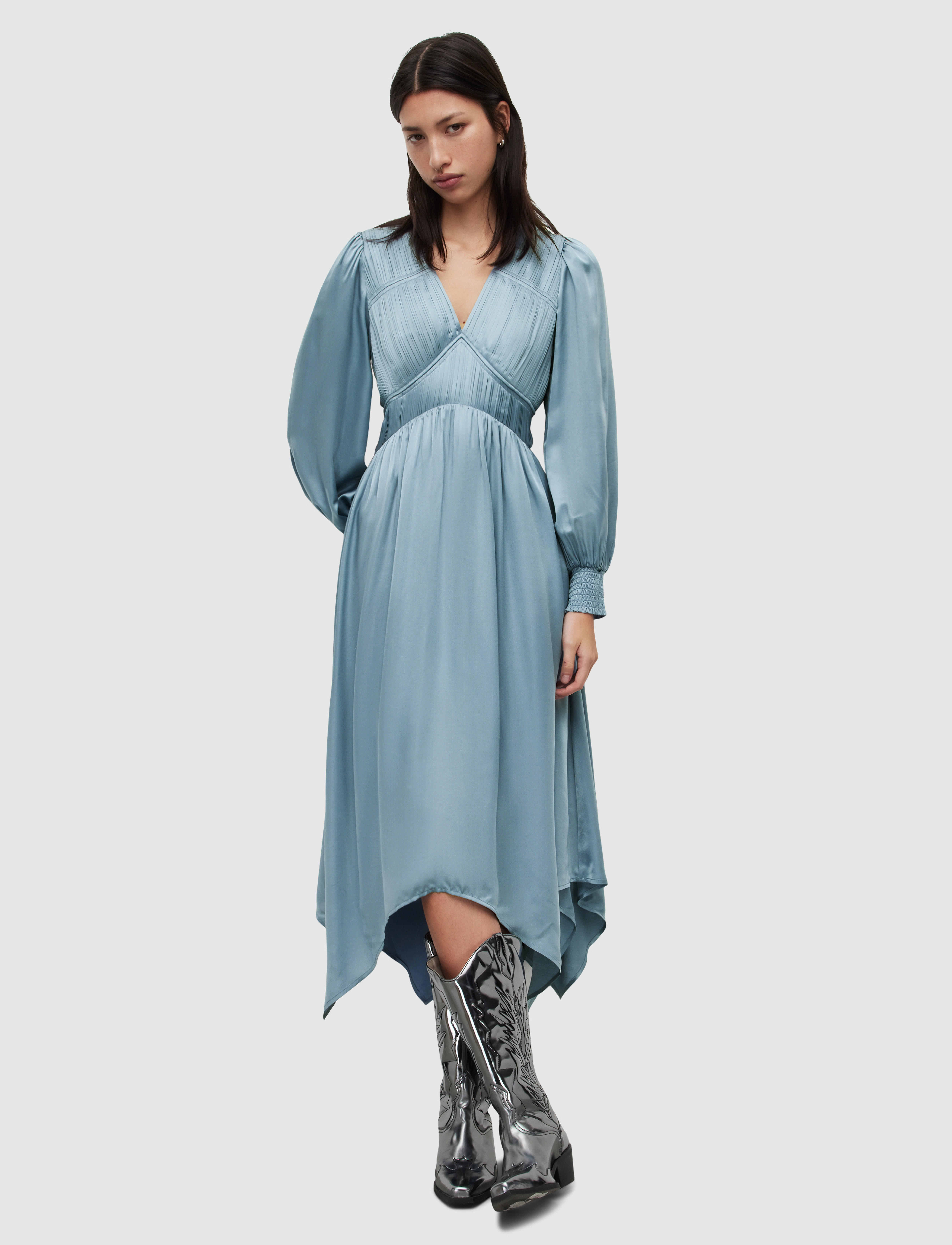 AllSaints ESTELLE DRESS - Kleidung - BLUE SLATE / blue