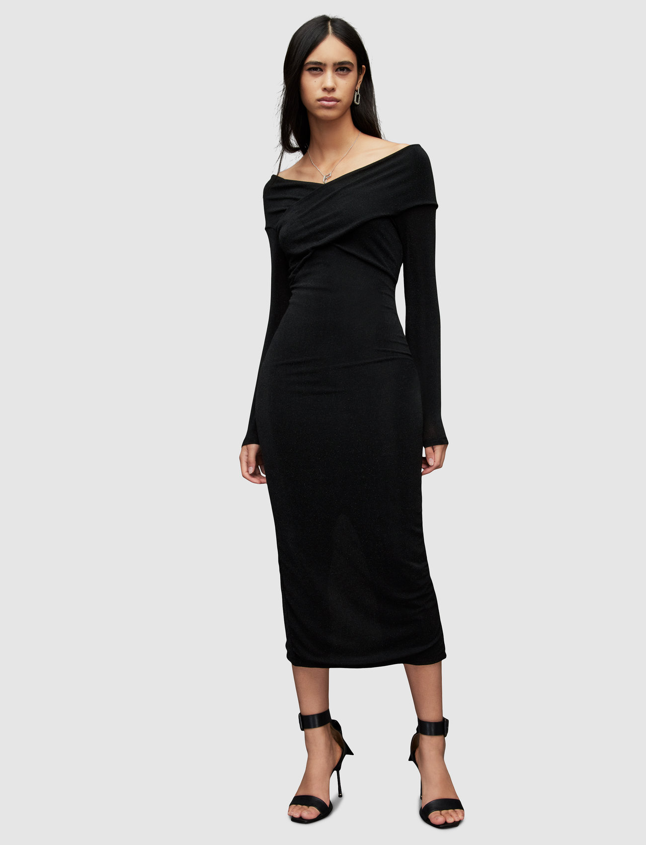 AllSaints - DELTA SHIMMER DRESS - feestelijke kleding voor outlet-prijzen - black - 1