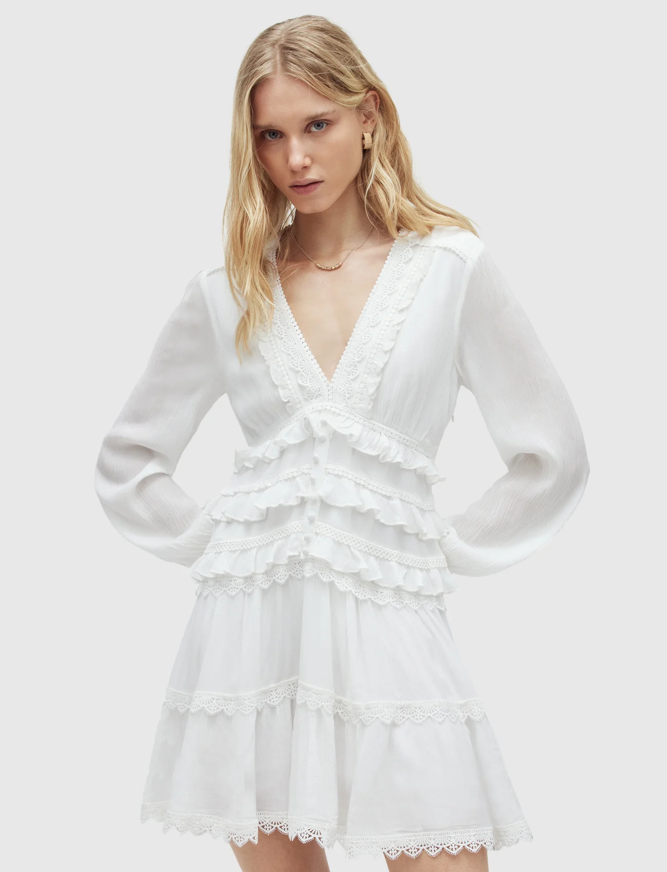 AllSaints - ZORA DRESS - kesämekot - chalk white - 0
