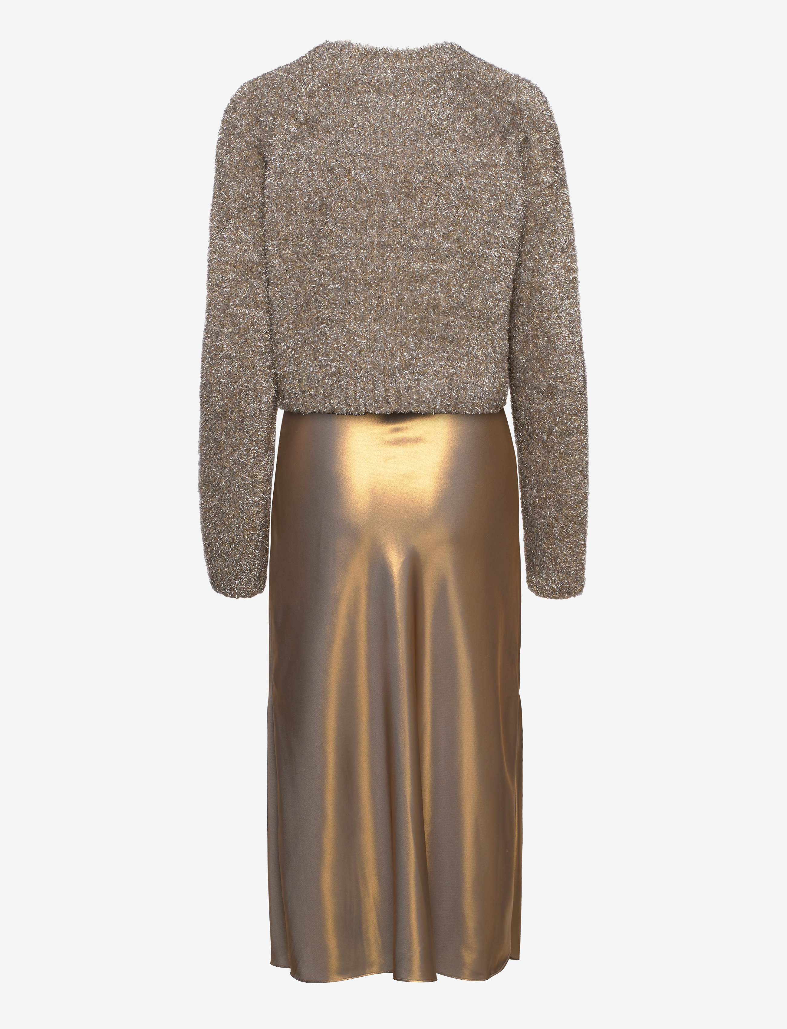 AllSaints - ROSETTA TINSEL DRESS - gold/khaki gold - 2
