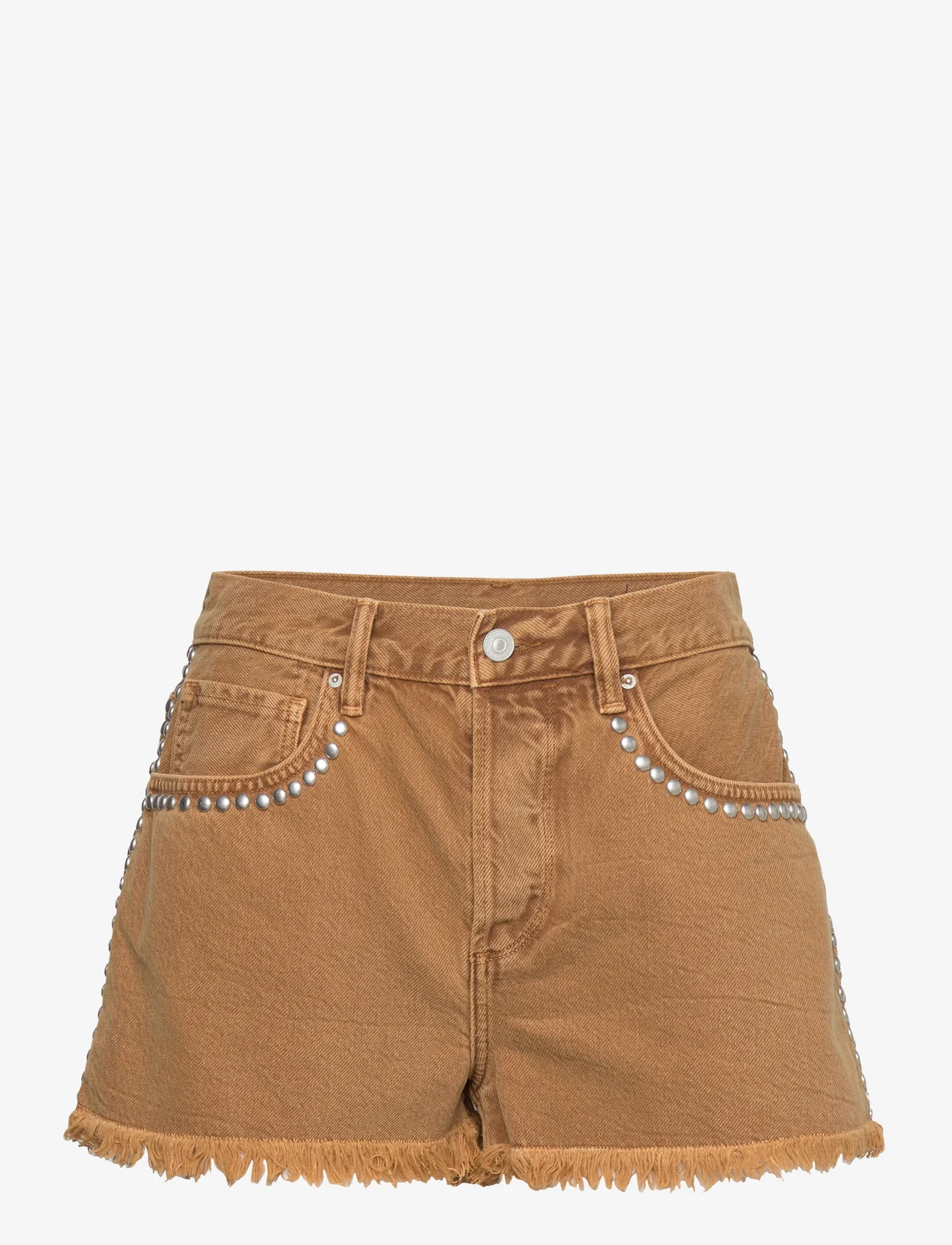AllSaints - HEIDI STUDDED SHORTS - korte jeansbroeken - light brown - 0