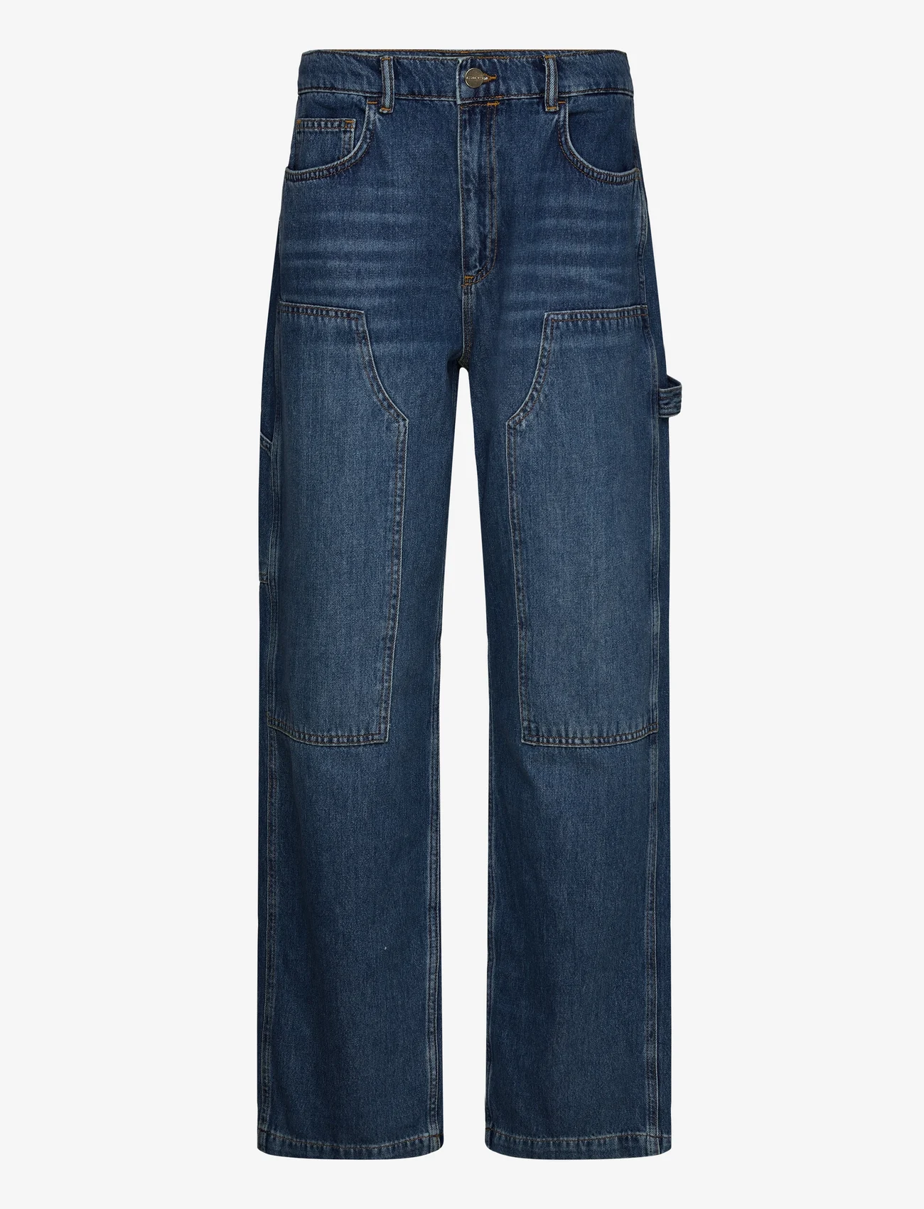 AllSaints - MIA CARPENTER JEAN - džinsa bikses ar platām starām - mid indigo - 0