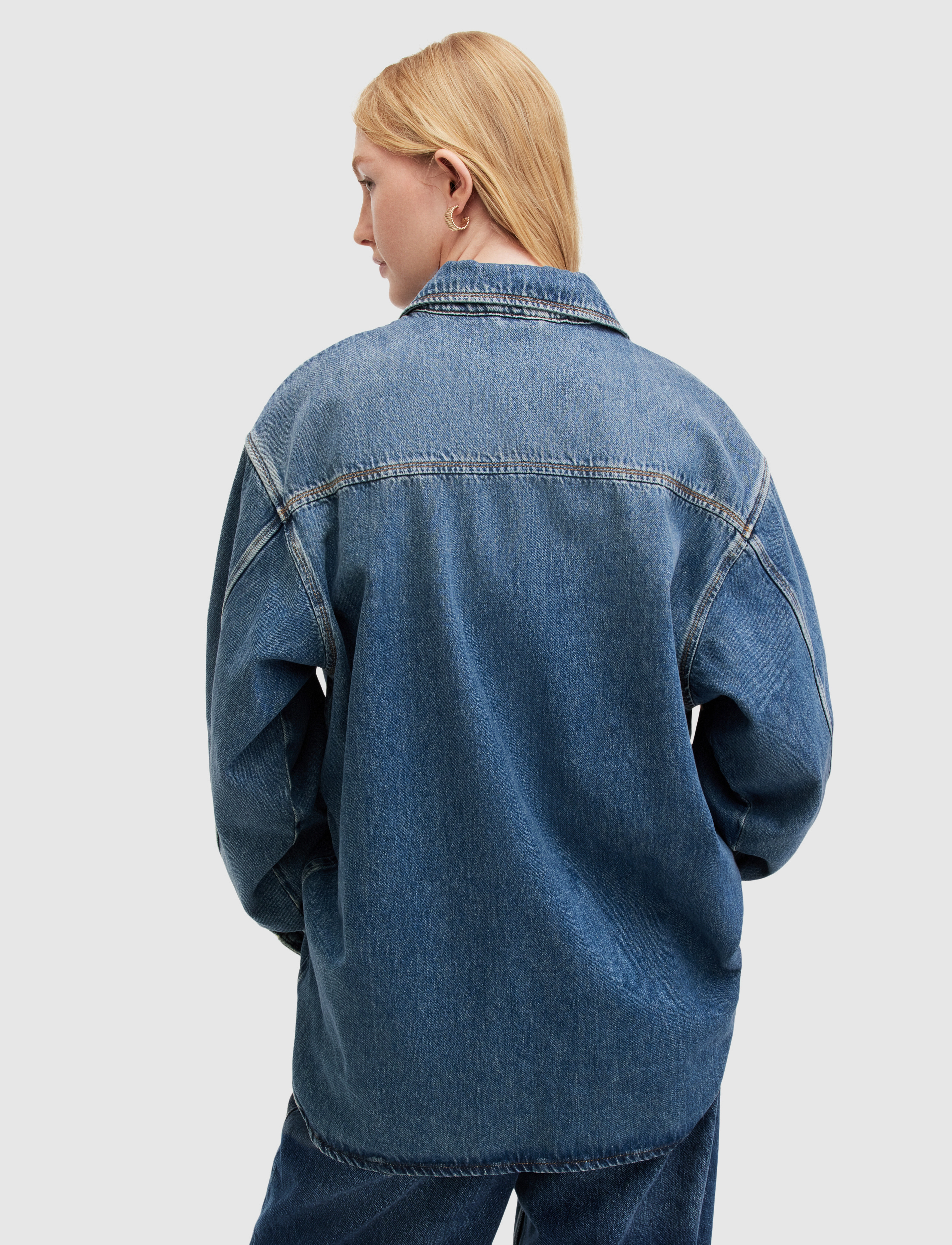 AllSaints - ALBA OVERSIZED SHIRT - mid indigo - 3