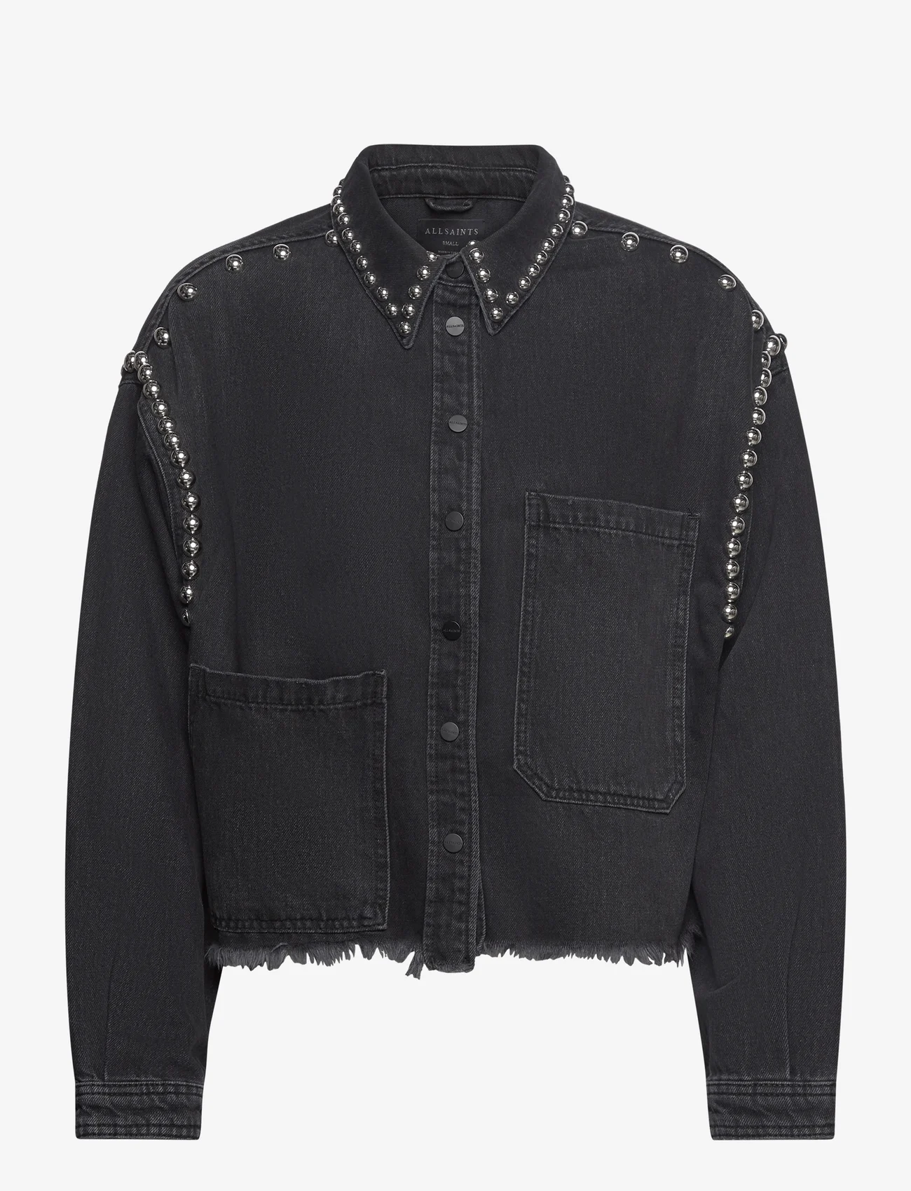 AllSaints - NICKY STUD SHIRT - džinsiniai marškiniai - washed black - 0