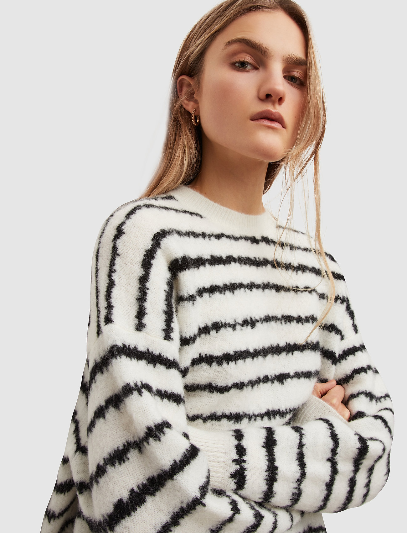 AllSaints - ROSCO JUMPER - chalk white/black - 4