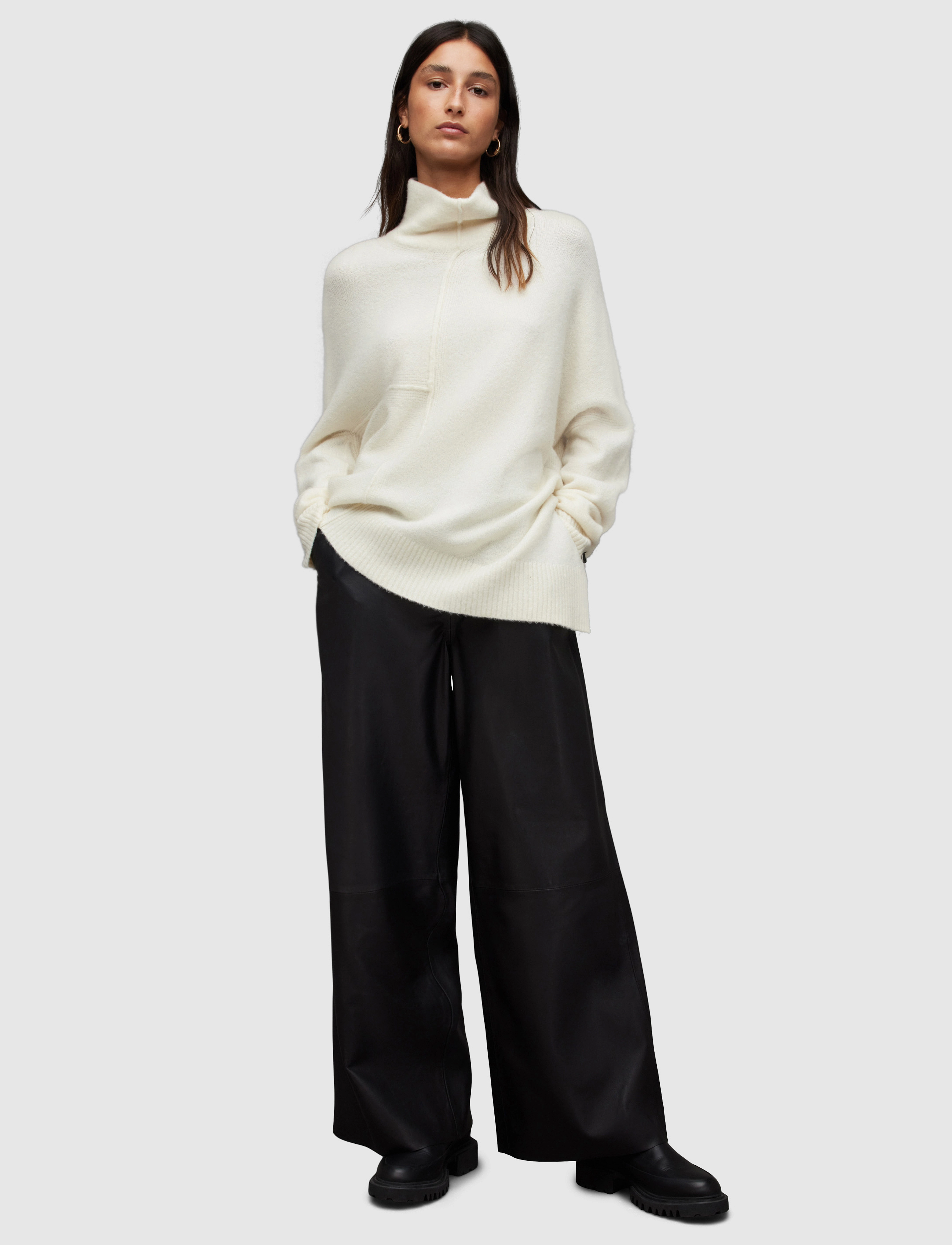 AllSaints - LOCK ROLL NECK - chalk white - 3