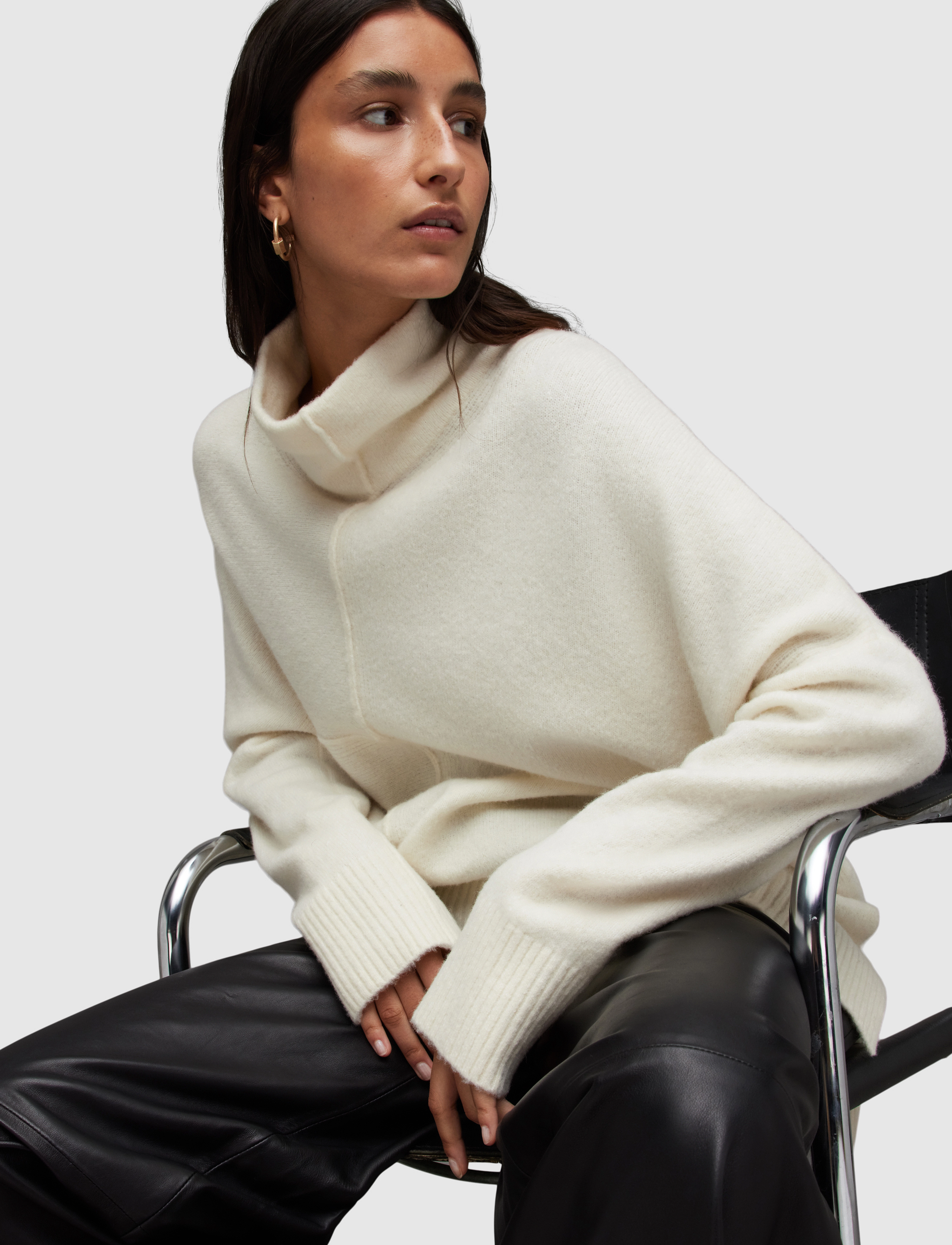 AllSaints - LOCK ROLL NECK - chalk white - 5