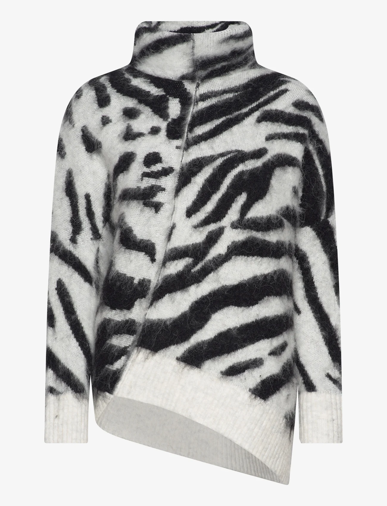 AllSaints - LOCK ZEBRA ROLL NECK - džemperi ar augstu apkakli - chalk white/black - 0