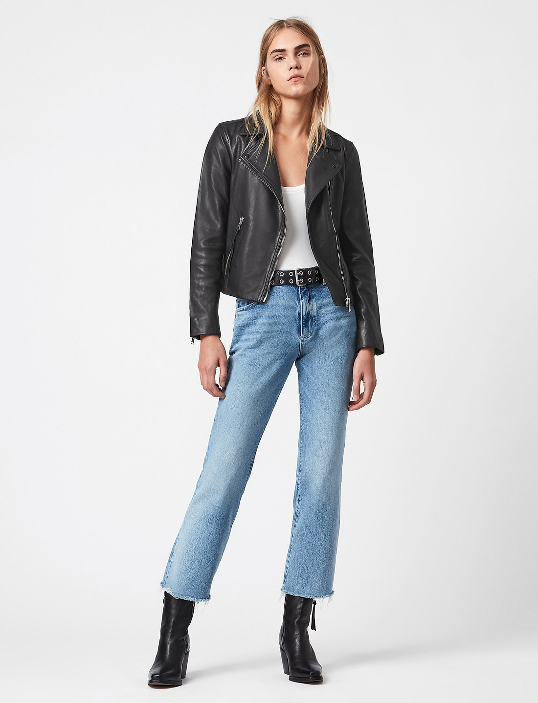 Allsaints dalby sales leather biker jacket