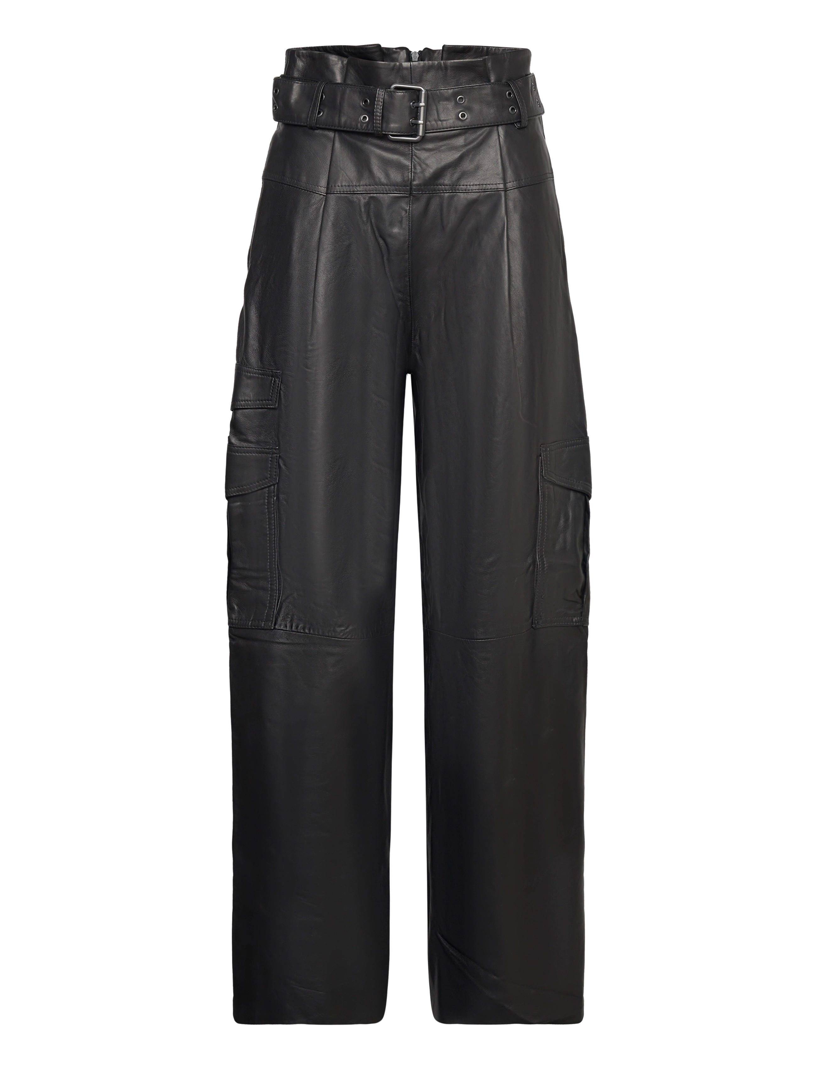 AllSaints HARLYN LEATHER TROUSER -  - BLACK / black