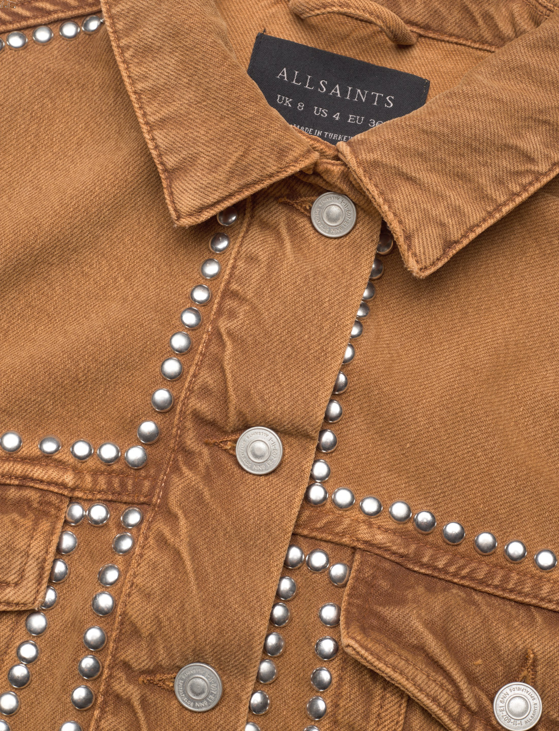 All saints white denim jacket on sale