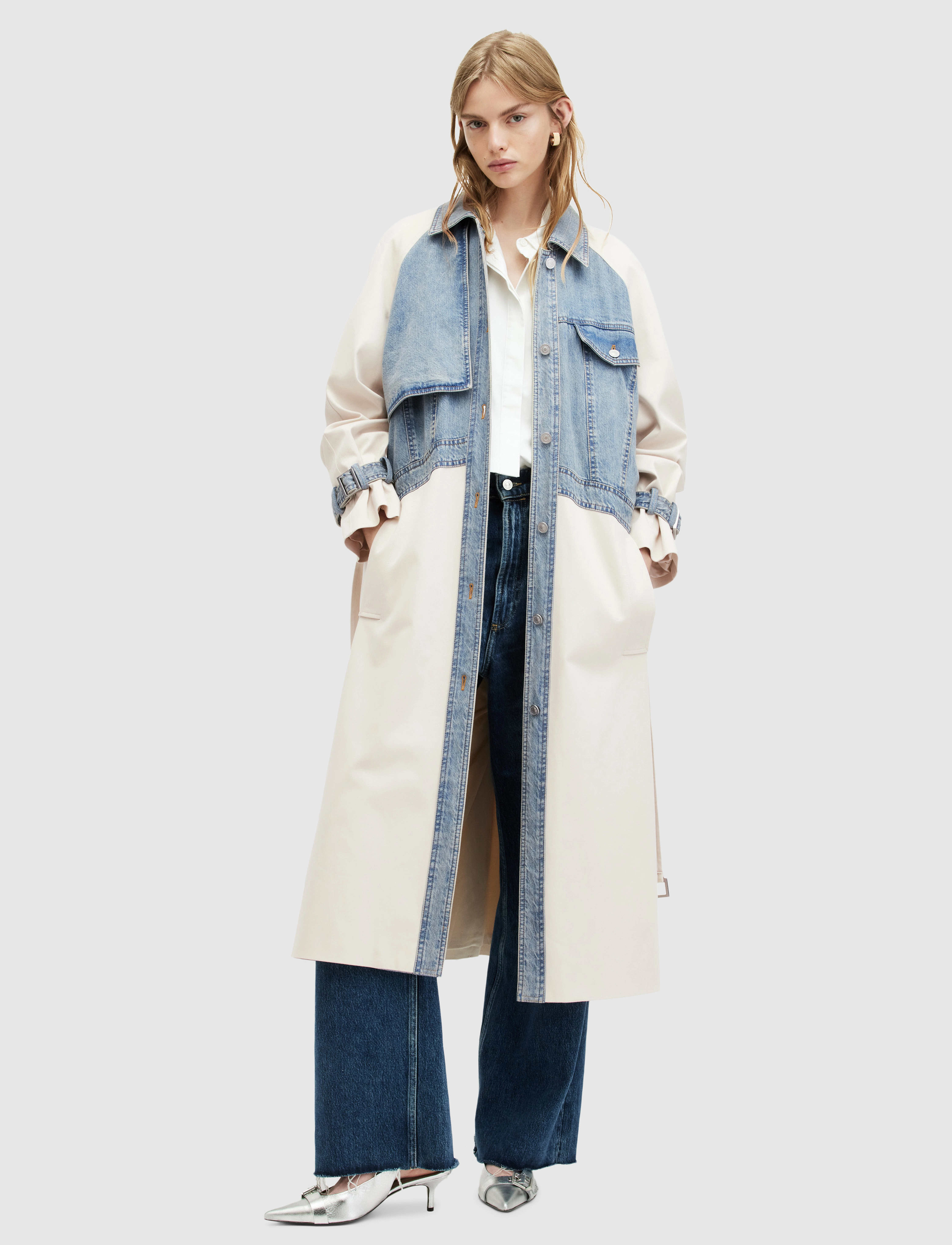 AllSaints - DAYLY TRENCH - stone white - 2