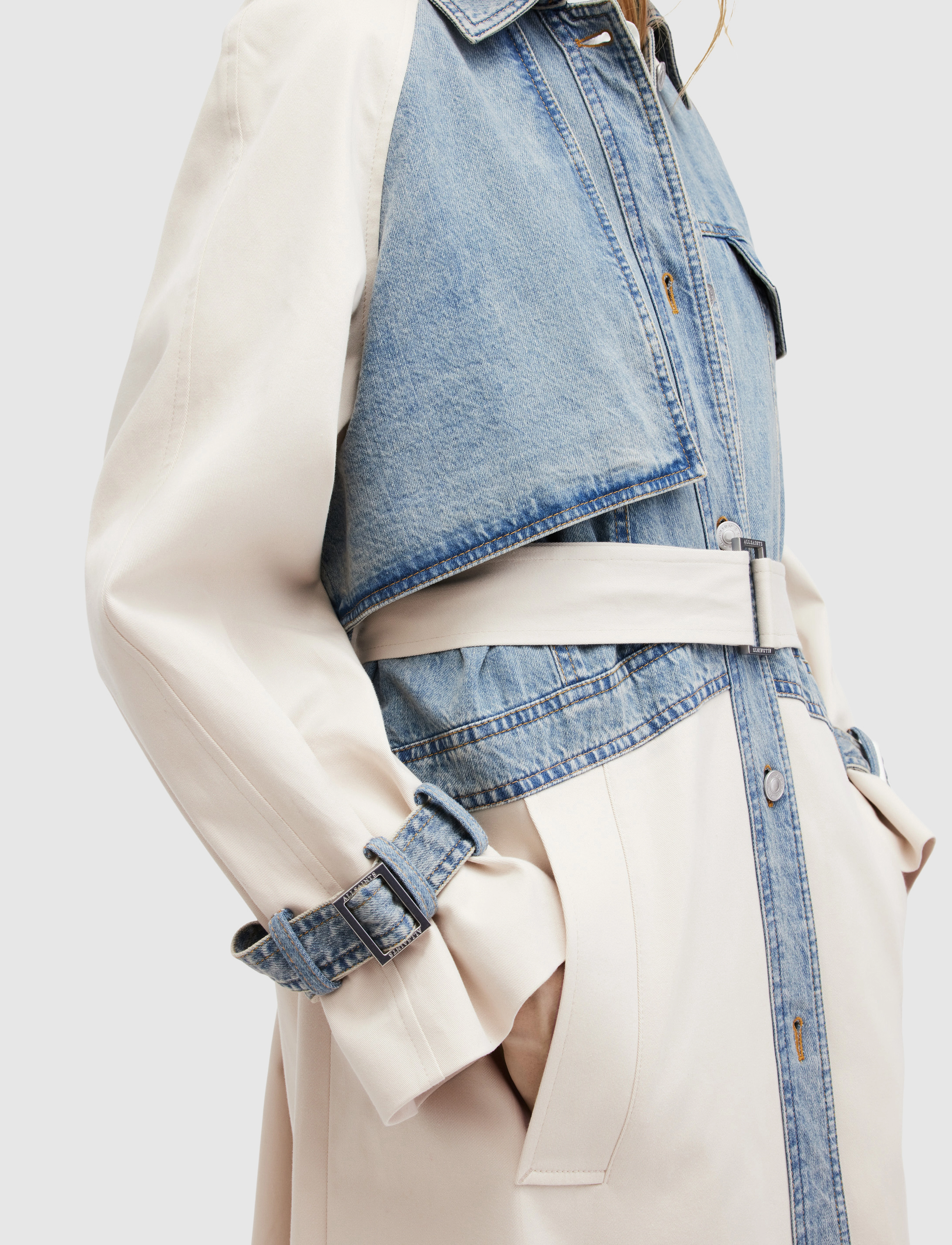 AllSaints - DAYLY TRENCH - stone white - 4
