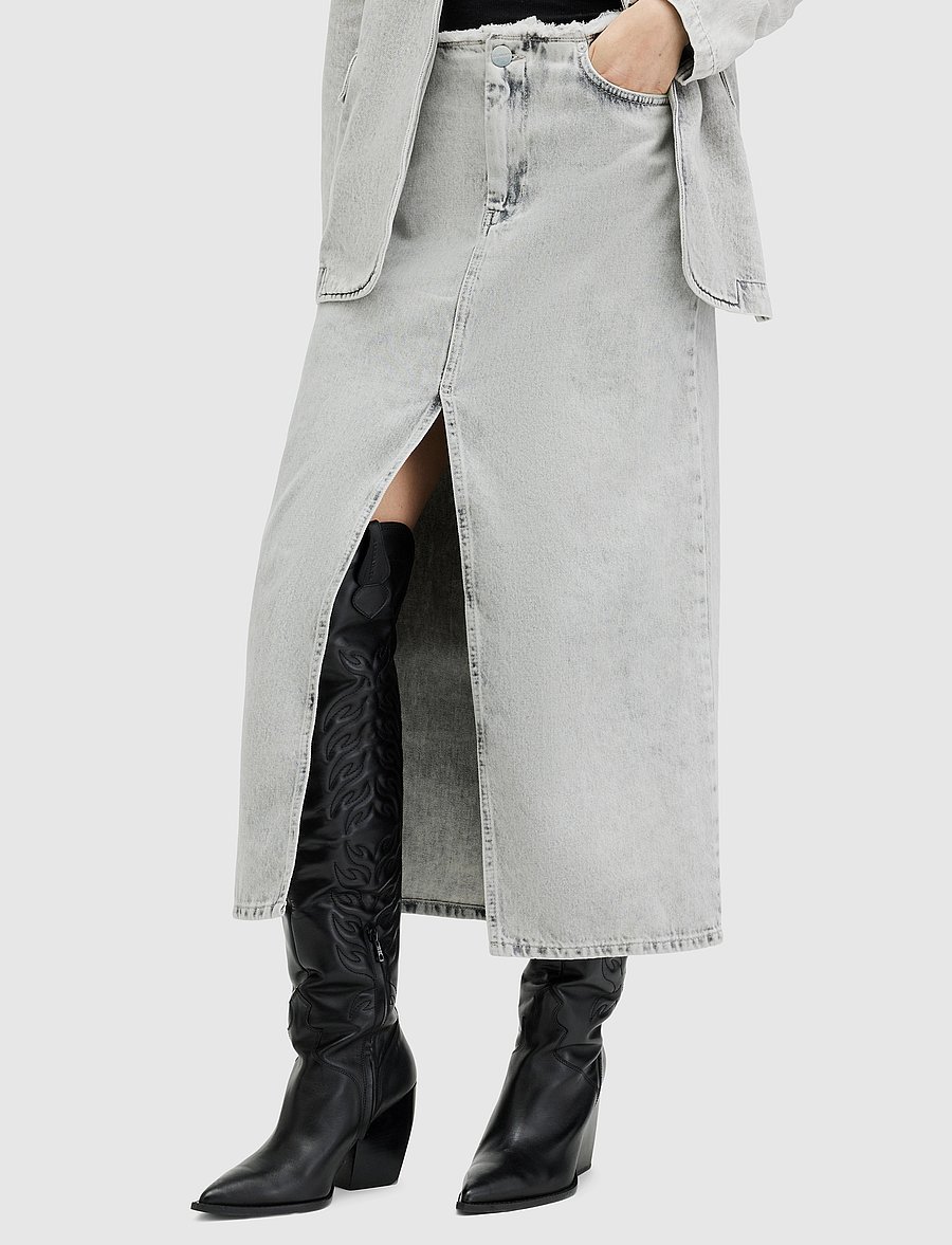 AllSaints - HONOR MAXI SKIRT - maxi skirts - snow grey - 4