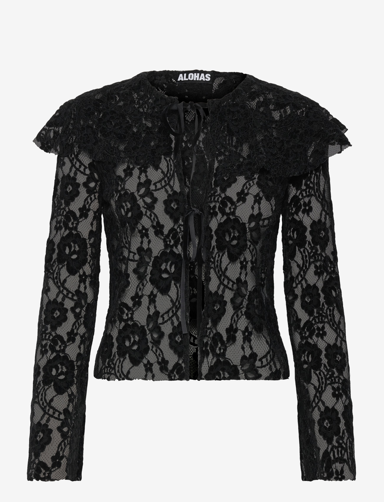 ALOHAS - Tolpa Lace Black Blouse - langärmlige blusen - lace black - 1