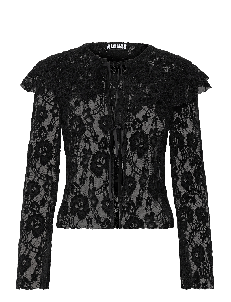 ALOHAS - Tolpa Lace Black Blouse - langärmlige blusen - lace black - 1