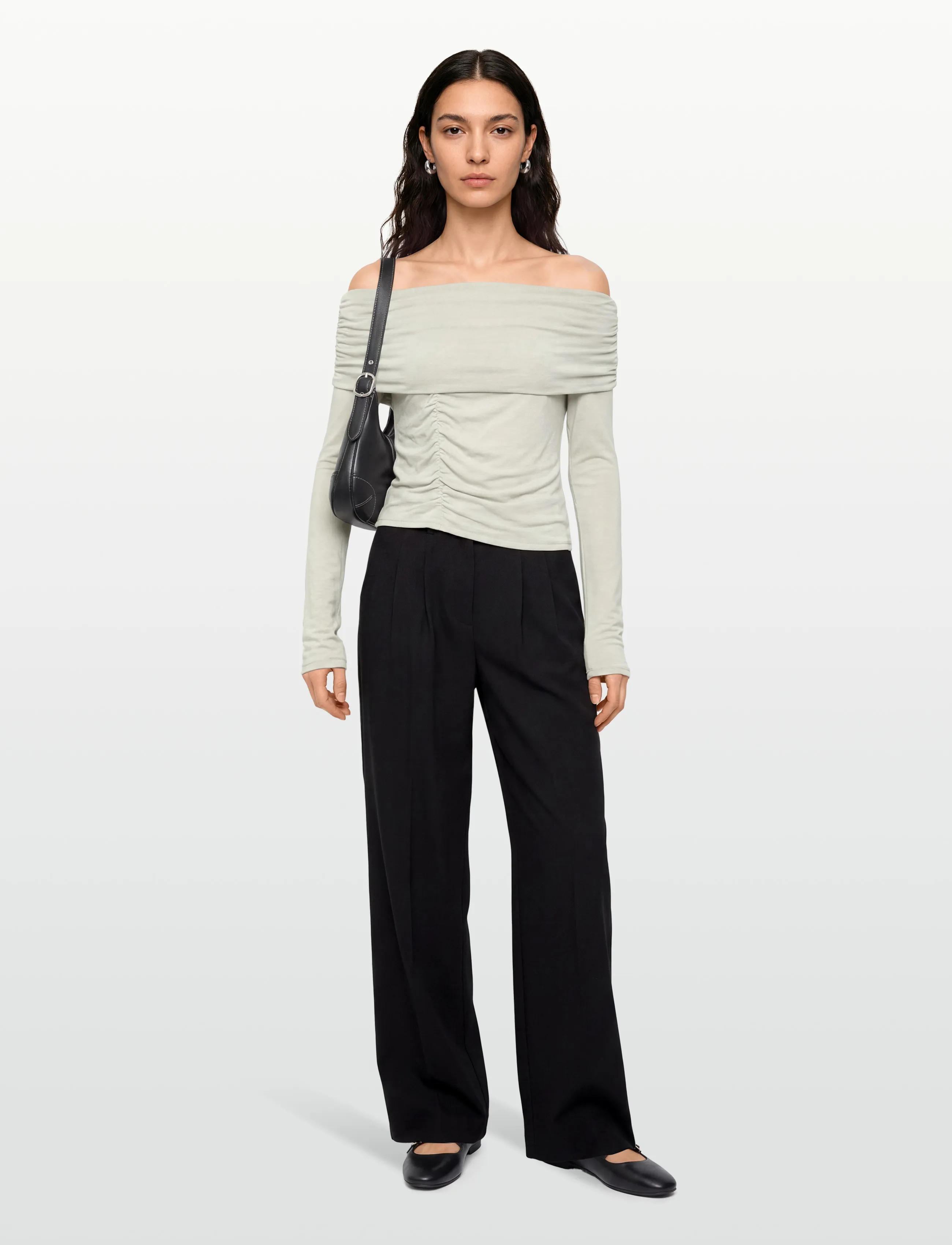 ALOHAS Emica Gray Top, L, White, T-Shirts & Toppe > Langærmede, Dame