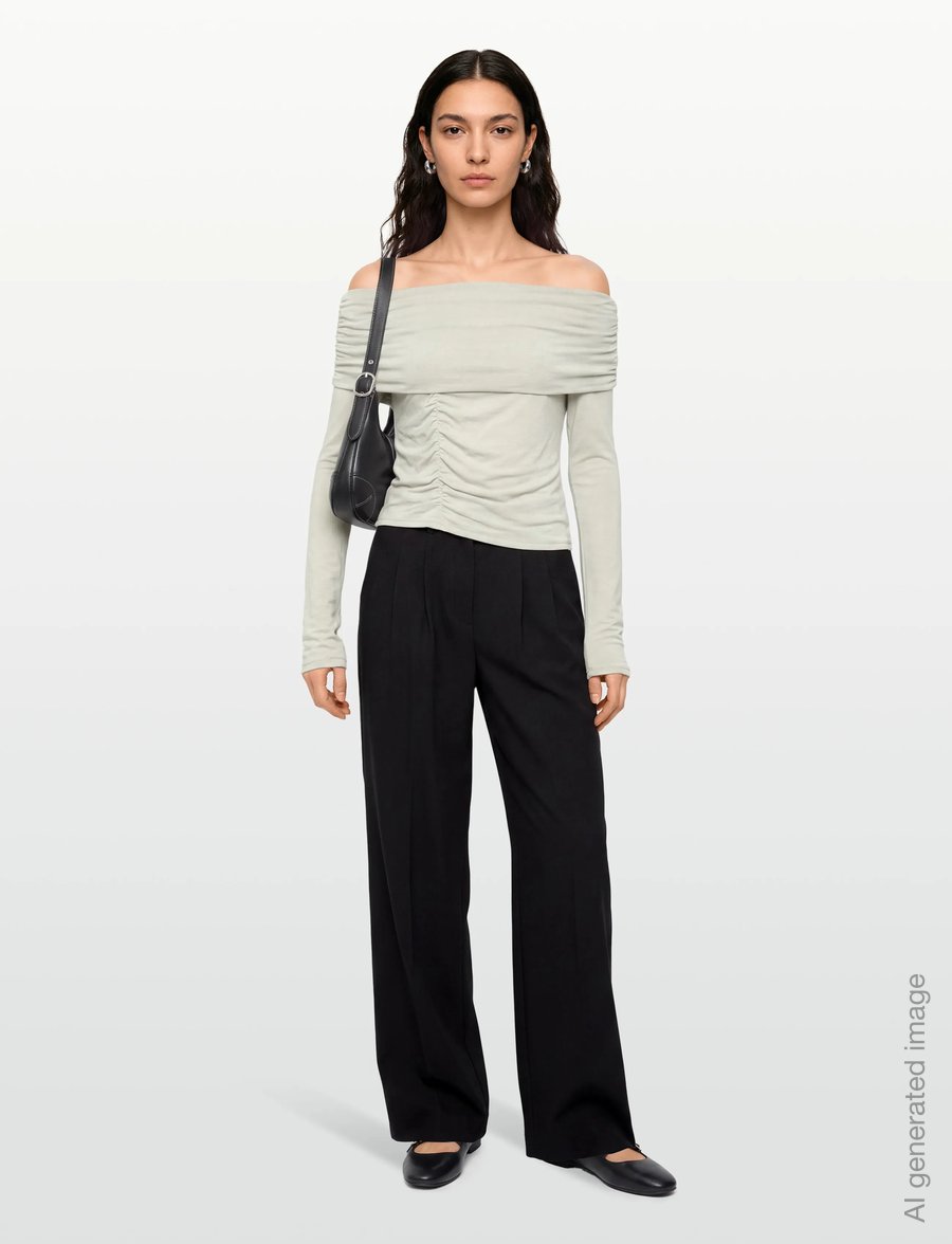 ALOHAS - Emica Gray Top - pikkade varrukatega topid - gray - 0