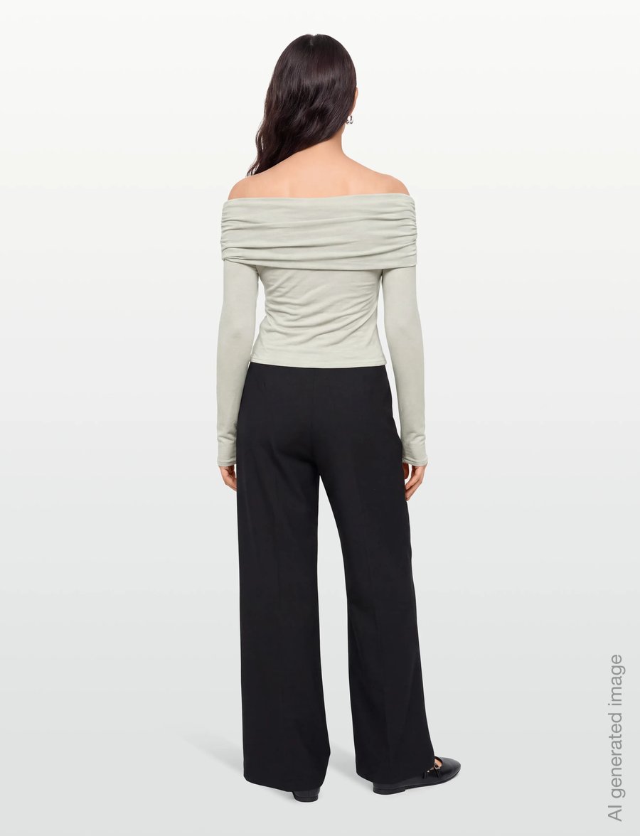 ALOHAS - Emica Gray Top - pikkade varrukatega topid - gray - 4