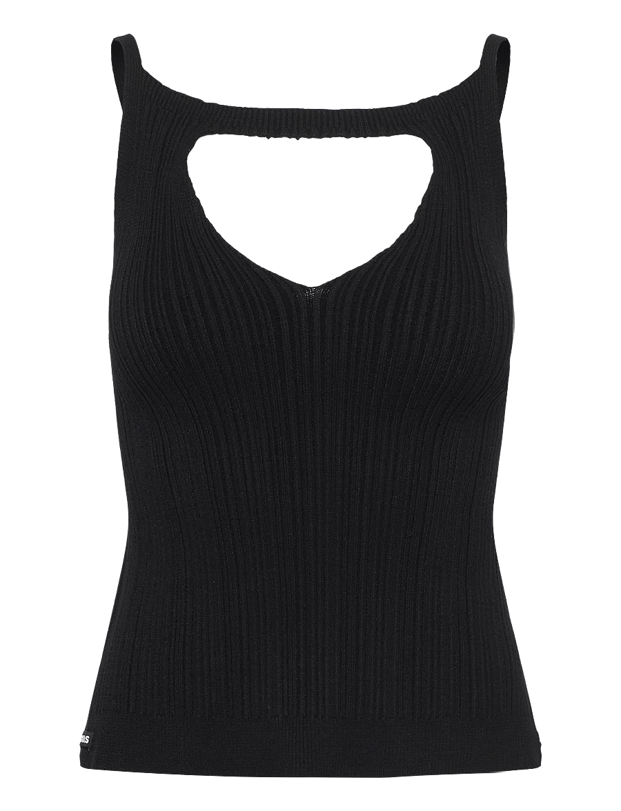 ALOHAS - Temis Black Tricot Top - varrukateta topid - black - 0