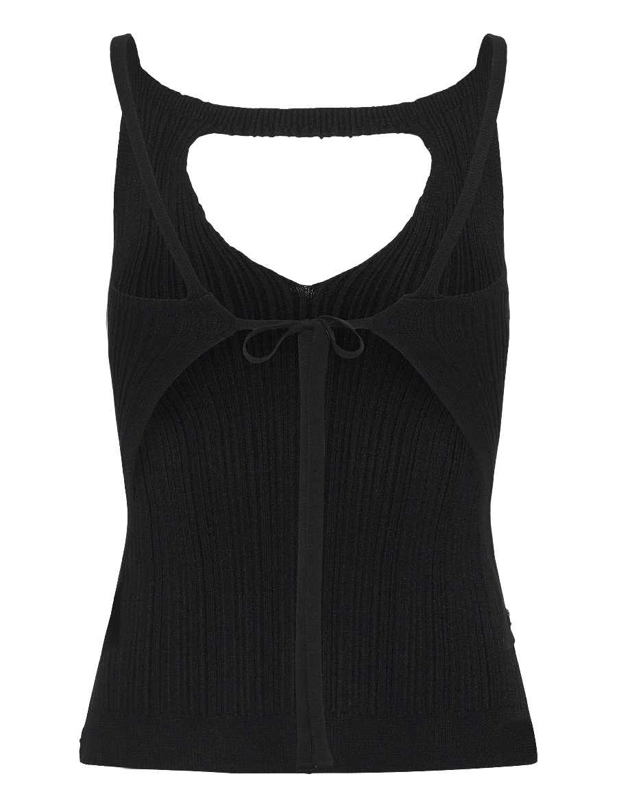 ALOHAS - Temis Black Tricot Top - varrukateta topid - black - 1