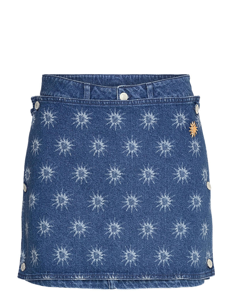 ALOHAS - Hada Deep Blue Denim Skirt - denimnederdele - deep blue - 0