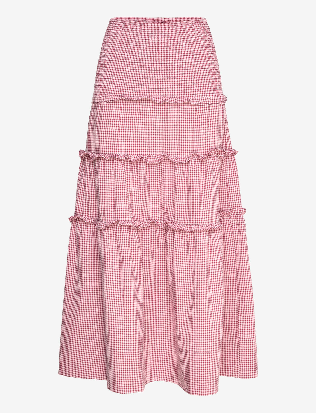 ALOHAS - Atenea Checks Burgundy Skirt - maksiseelikud - checks burgundy - 0