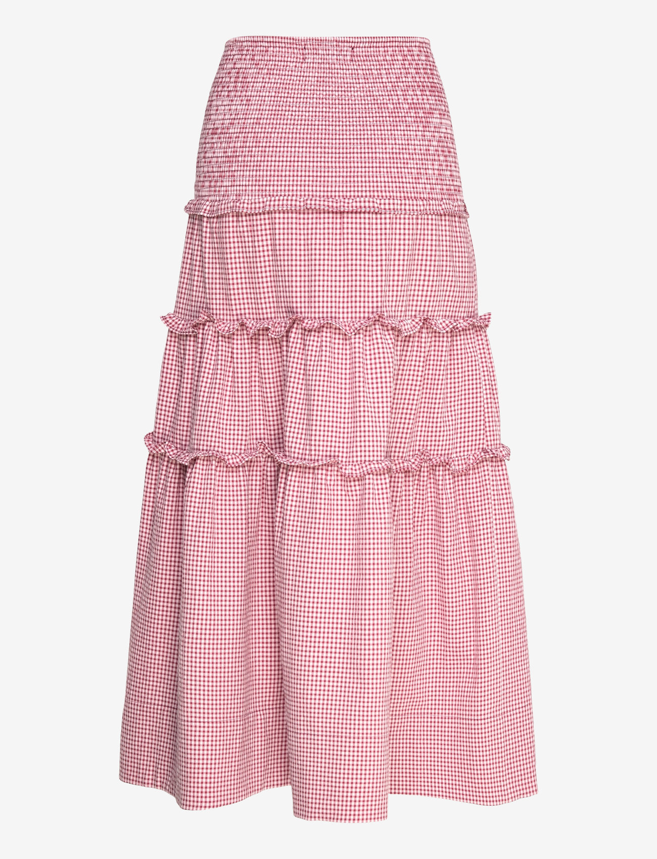 ALOHAS - Atenea Checks Burgundy Skirt - maksiseelikud - checks burgundy - 1