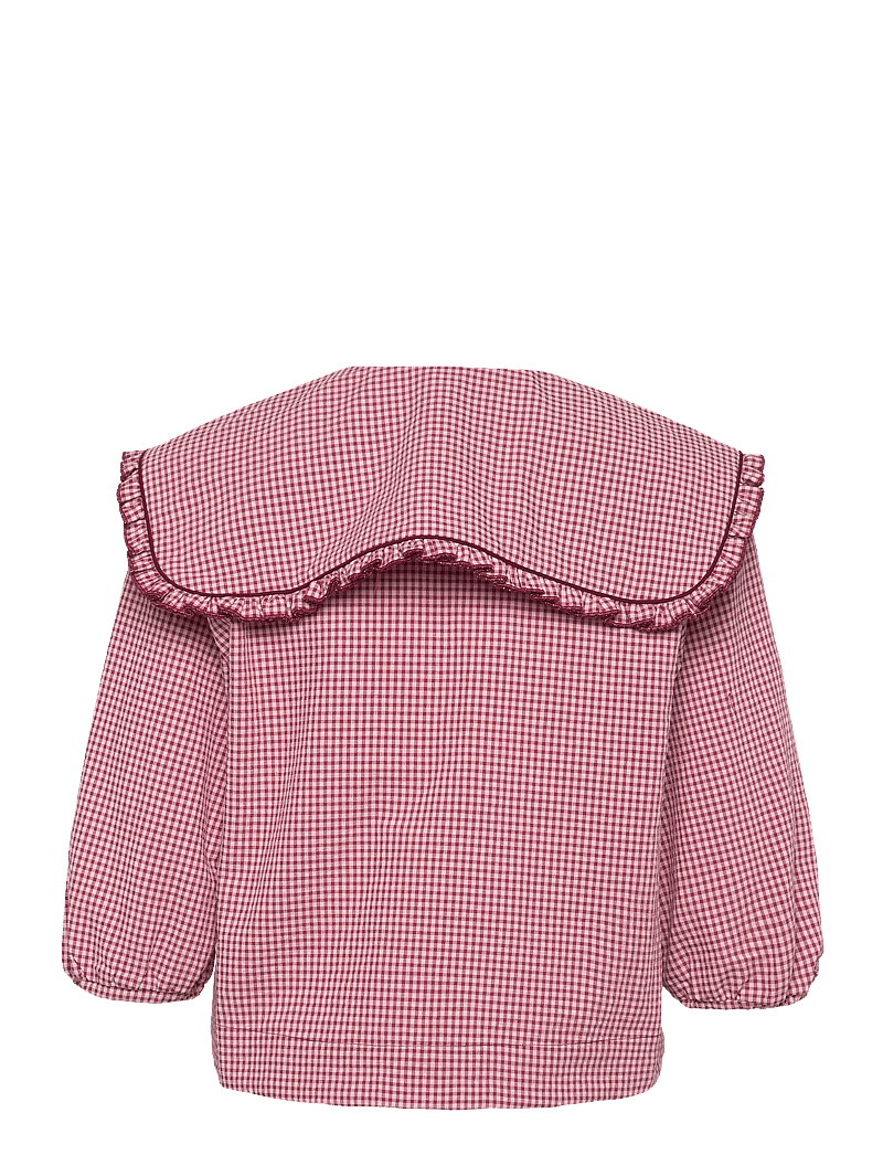 ALOHAS - Airi Checks Burgundy Blouse - pikkade varrukatega pluusid - checks burgundy - 1