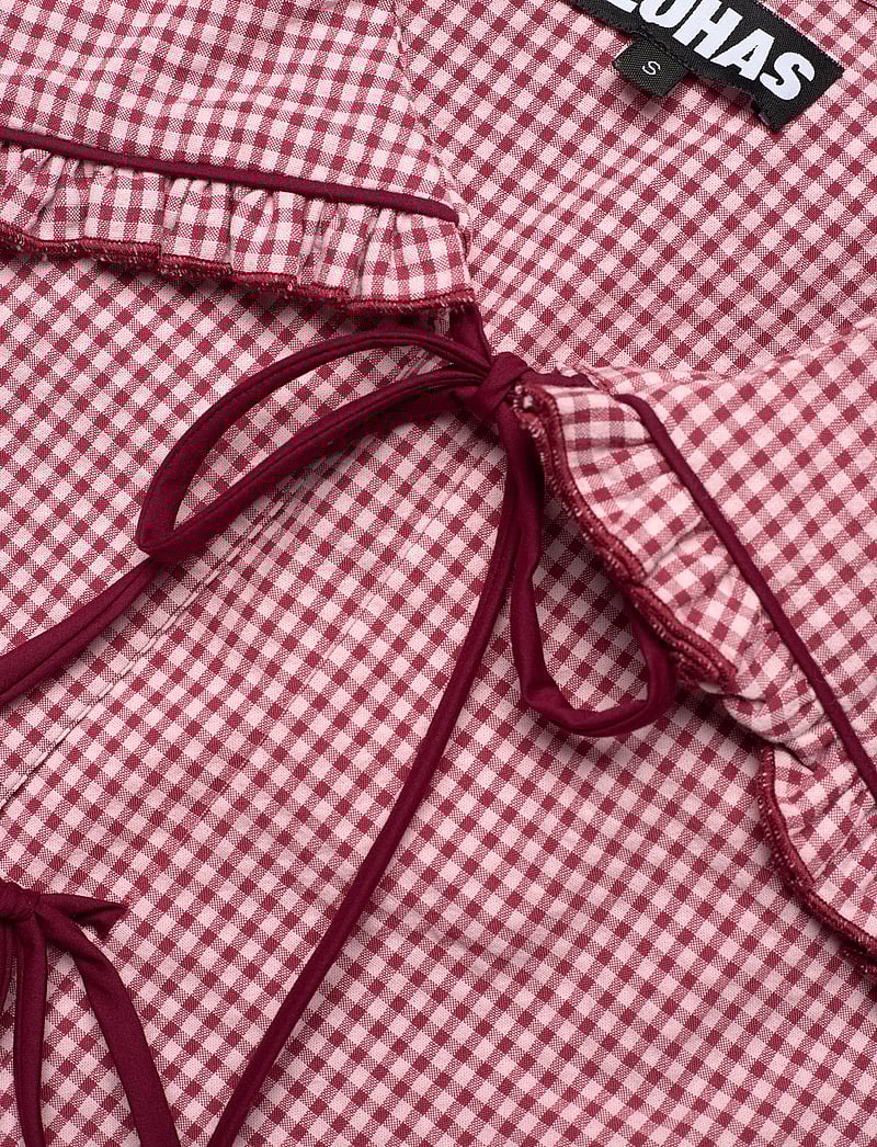 ALOHAS - Airi Checks Burgundy Blouse - pikkade varrukatega pluusid - checks burgundy - 2