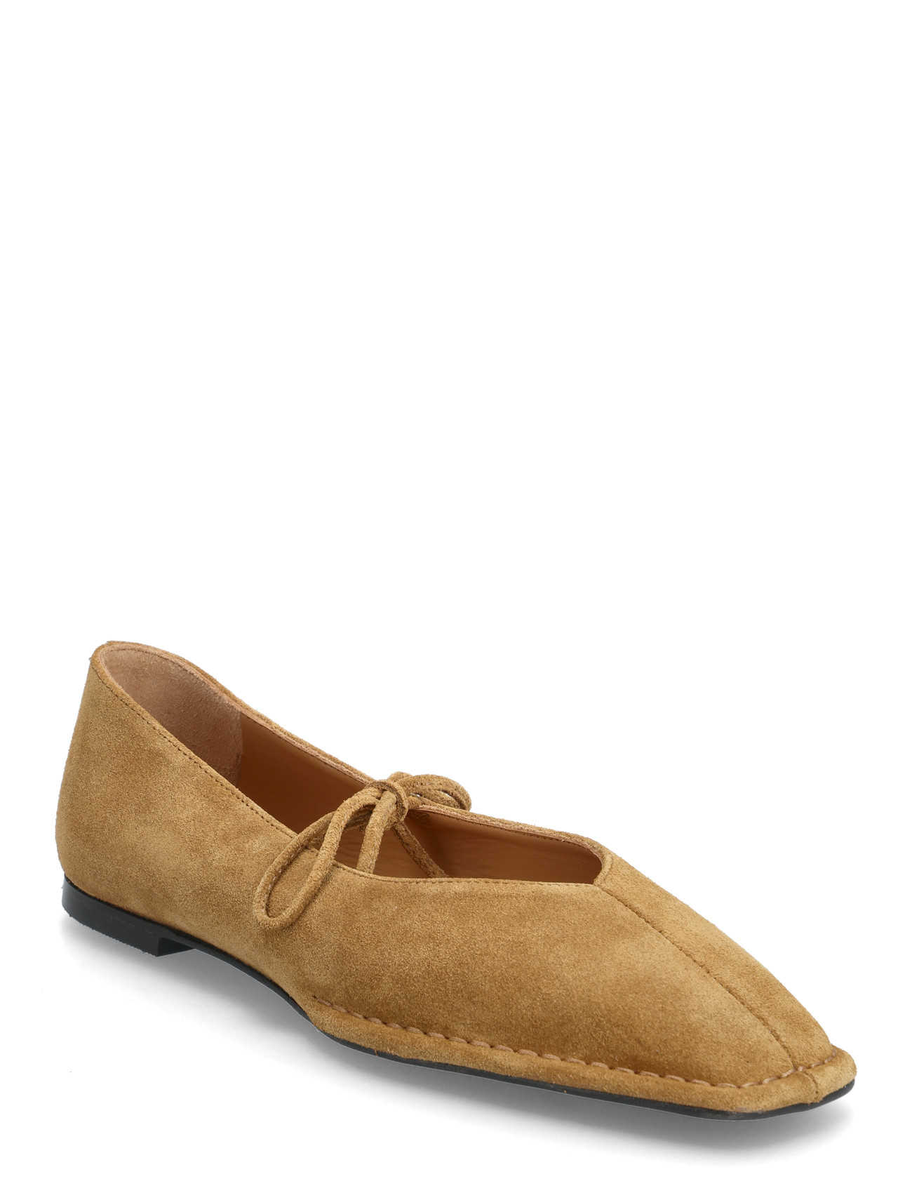 ALOHAS Sway Suede Coffee Leather Ballet Flats - - 36 1