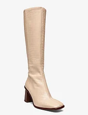 ALOHAS - East Alli Stone Beige Leather Boots - knee high boots - beige - 0