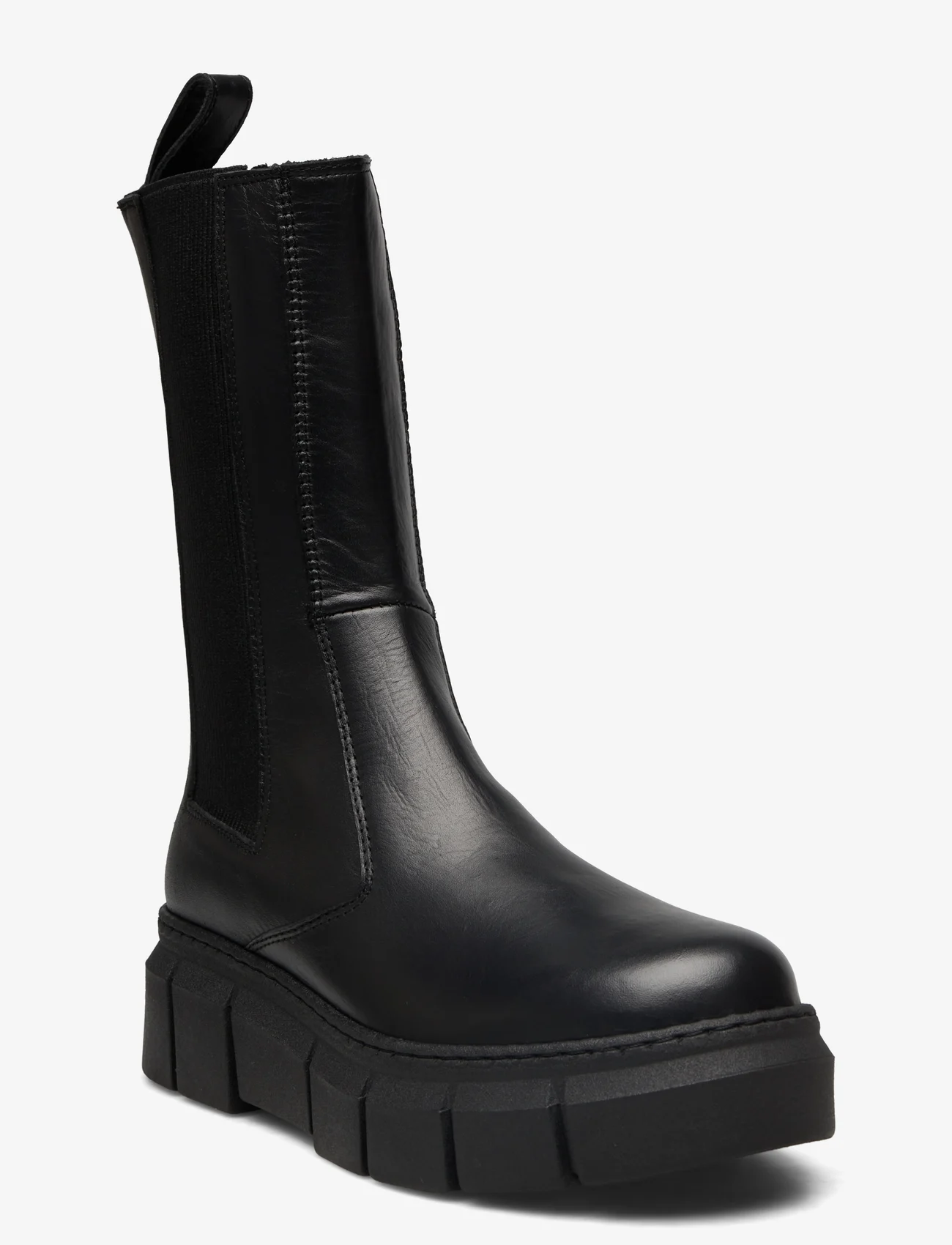 ALOHAS - Armor Black Leather Ankle Boot - flate ankelstøvletter - black - 0