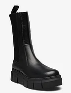 Armor Black Leather Ankle Boot - BLACK