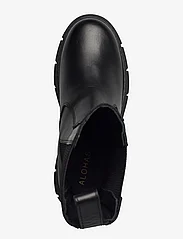 ALOHAS - Armor Black Leather Ankle Boot - flate ankelstøvletter - black - 3