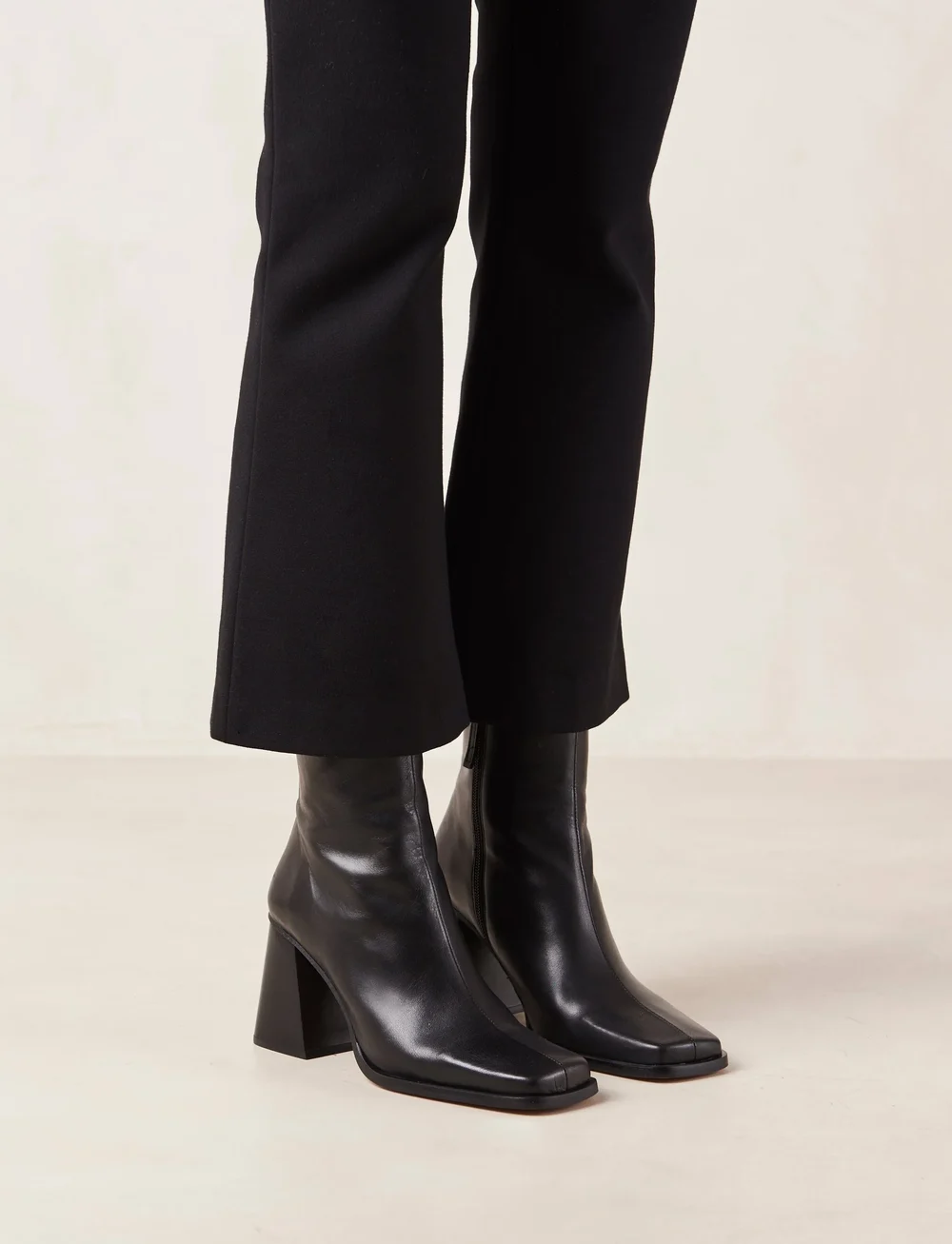 South Black Leather Ankle Boots