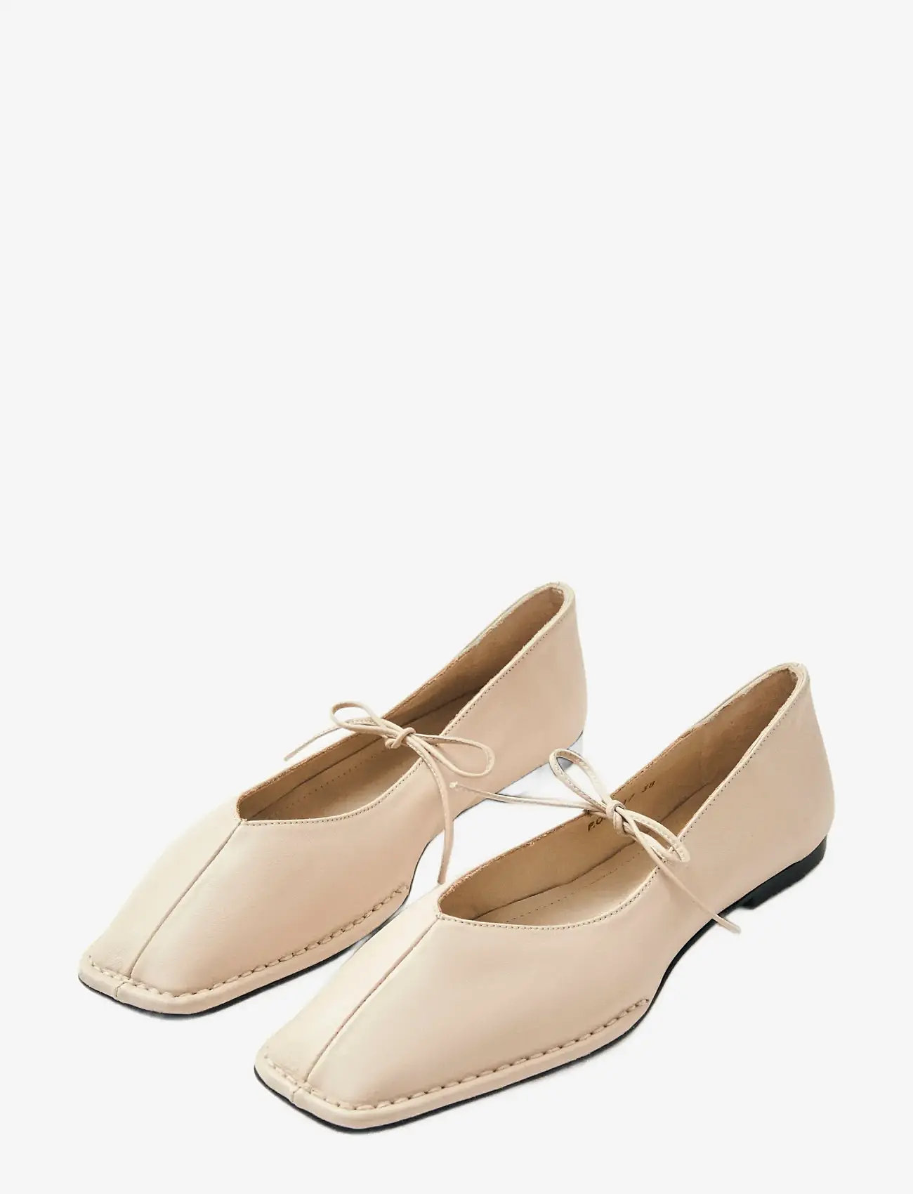 ALOHAS - Sway Burgundy Leather Ballet Flats - special occasions - cream - 1