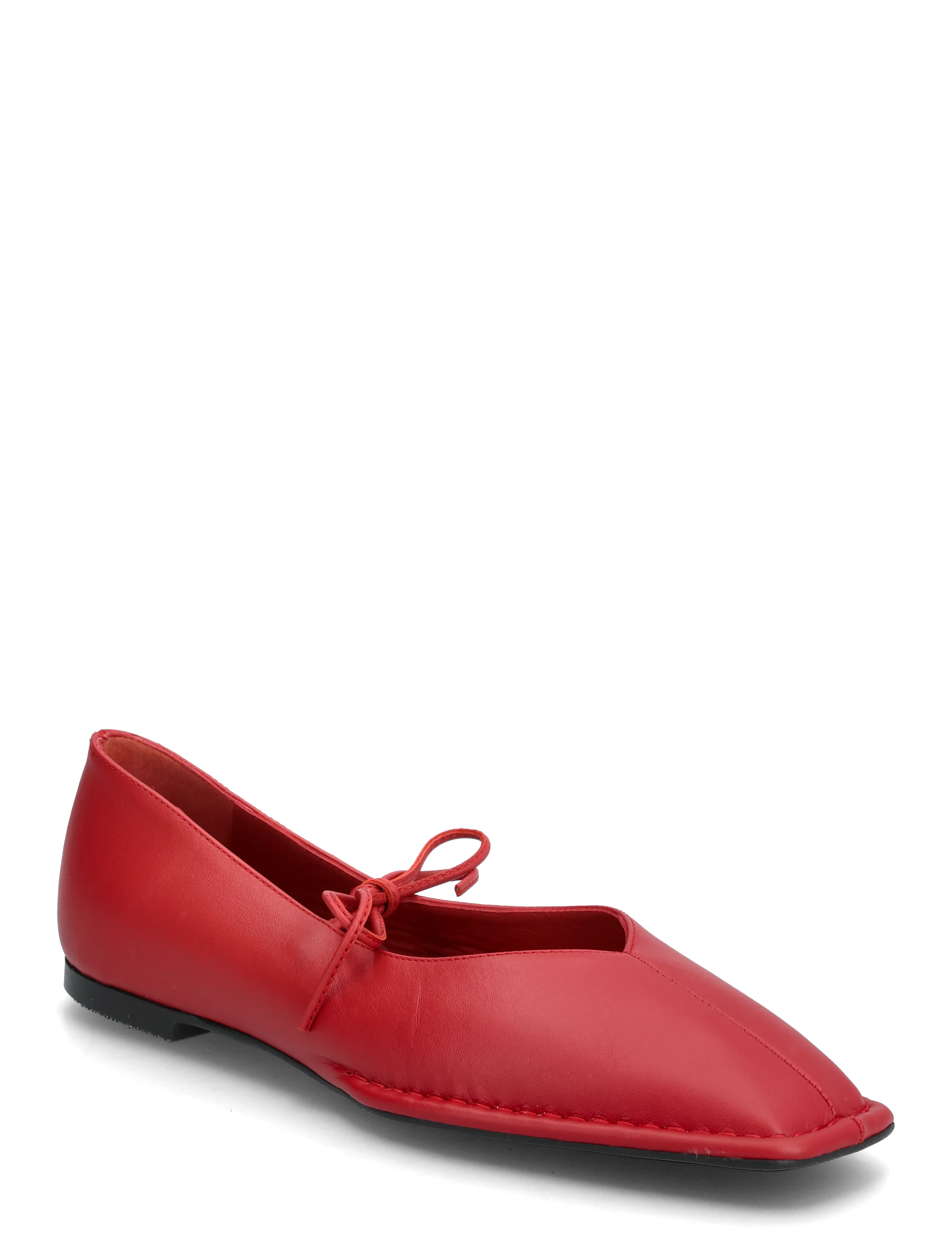 ALOHAS Sway Black Leather Ballet Flats - ALOHAS - RED / red