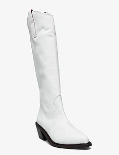 Mount Bright White Leather Boots, ALOHAS
