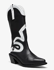 ALOHAS - Mount Texas Black White Leather Boots - cowboyboots - black - 0