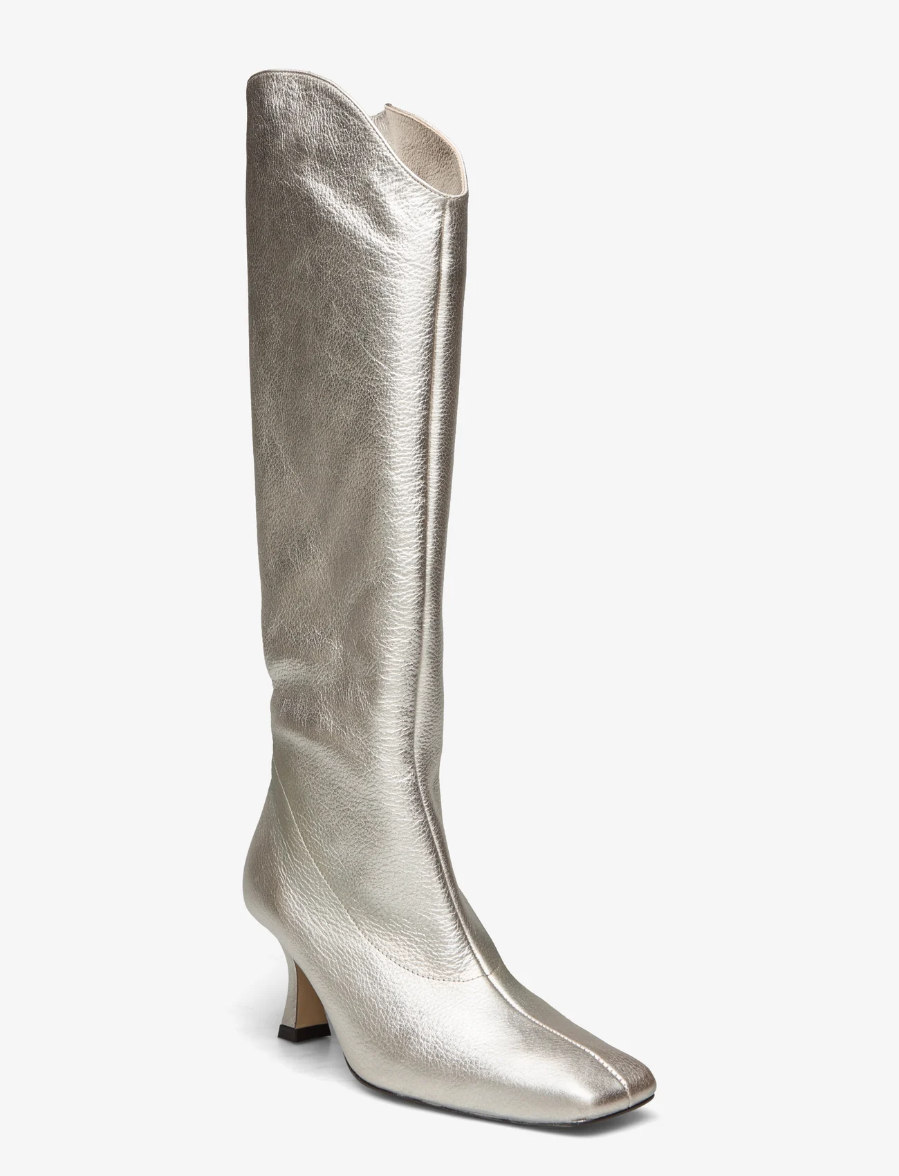 ALOHAS - Billy Shimmer Silver Leather Boots - lange stiefel - silver - 0