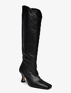 Billy Black Leather Boots - BLACK