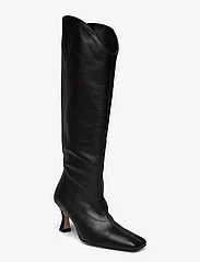 ALOHAS - Billy Black Leather Boots - langskaftede støvler - black - 0