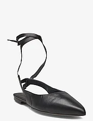 ALOHAS - Ribbon Black Leather Ballet Flats - party wear at outlet prices - black - 0