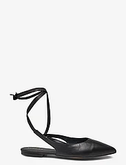 ALOHAS - Ribbon Black Leather Ballet Flats - party wear at outlet prices - black - 1
